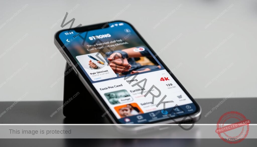 Image of Strong 4K app on iOS device