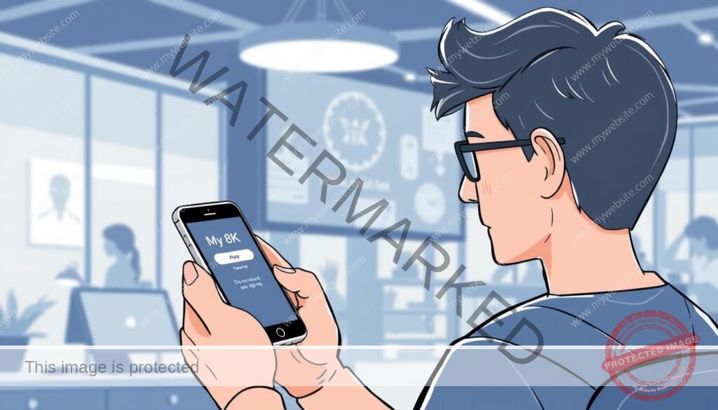 Image of a person downloading the My 8K app on their device