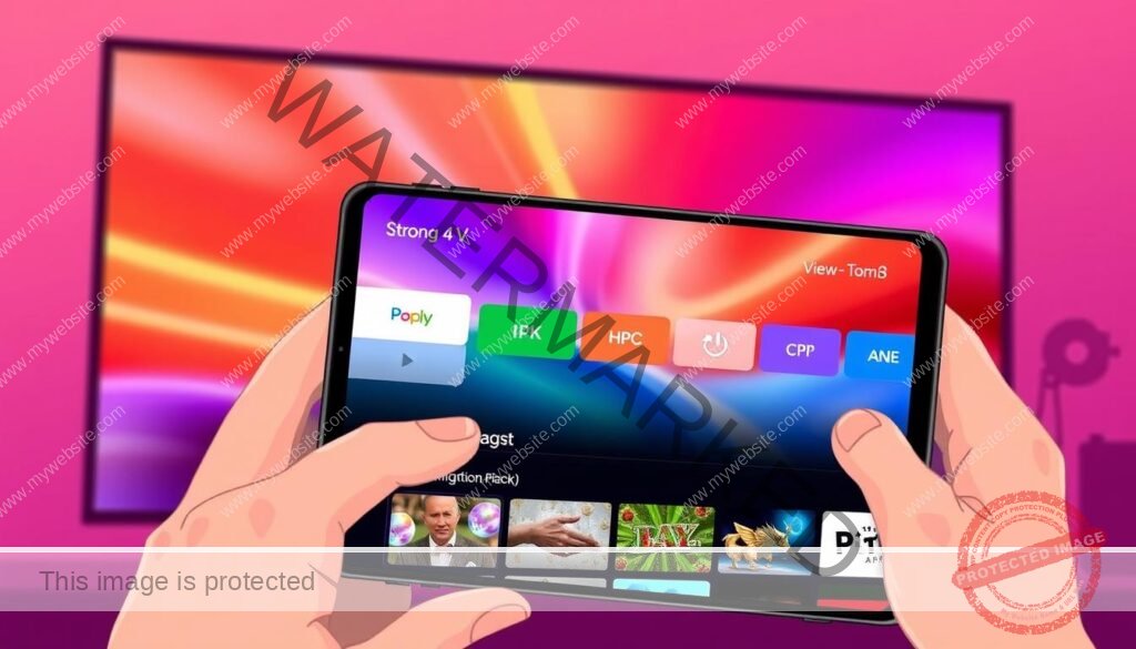 Image of a person easily setting up Strong 4K IPTV on their device