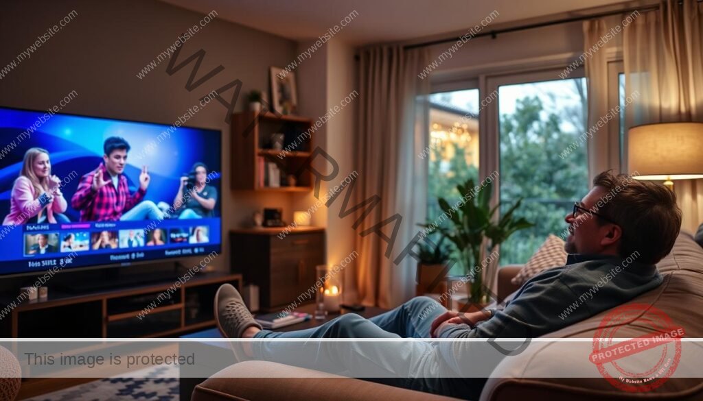 Image of a person enjoying their favorite show on a 4K TV