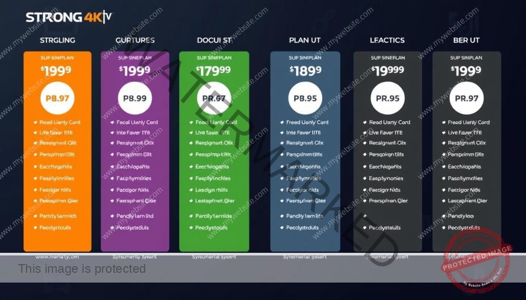 Strong 4K IPTV subscription plans